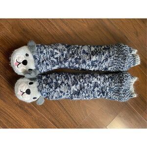 Sherpa knit sock slipper bundle puppy bear